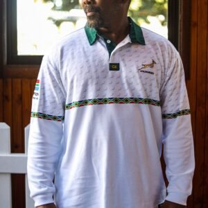 CA Supporters Cotton Golfer L/Sleeve | White Amandla