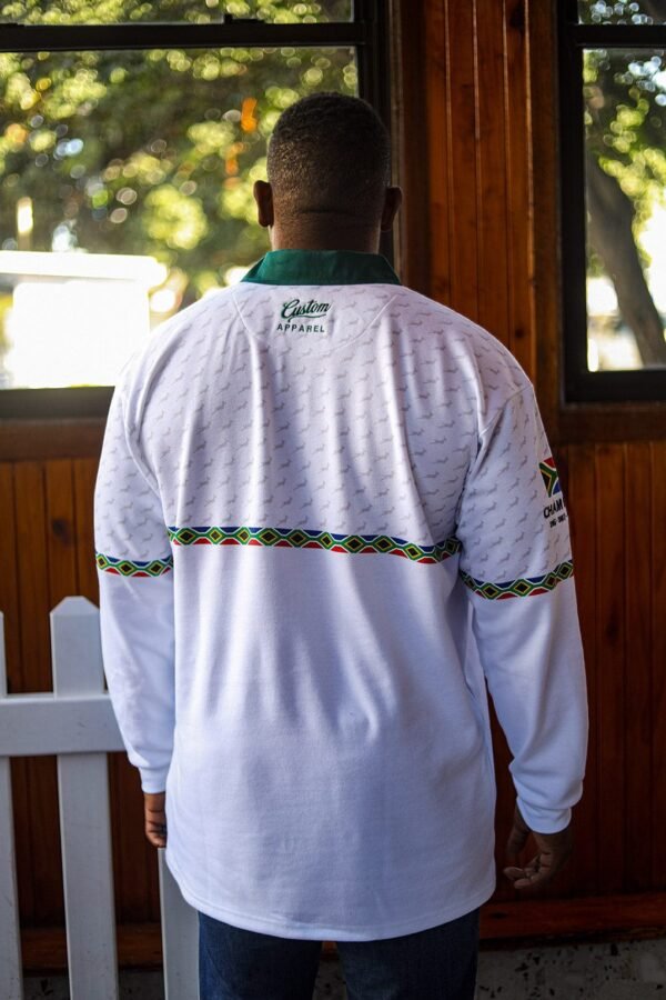 CA Supporters Cotton Golfer L/Sleeve | White Amandla - Image 4