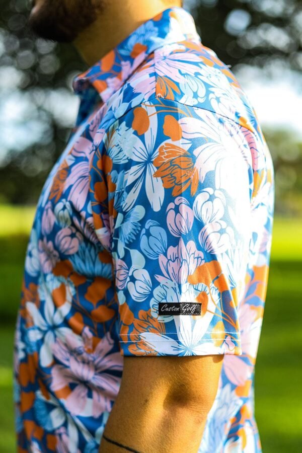 CA Funky Golf Shirt | Blue Botanical - Image 4