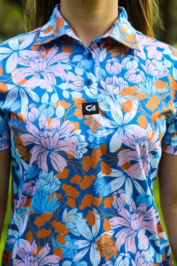 CA Ladies Funky Golf Shirt | Blue Botanical - Image 5
