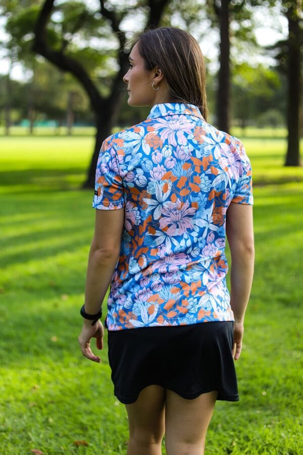CA Ladies Funky Golf Shirt | Blue Botanical - Image 3