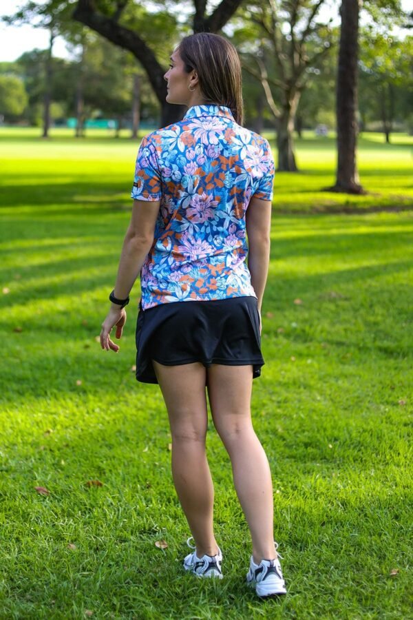 CA Ladies Funky Golf Shirt | Blue Botanical - Image 2