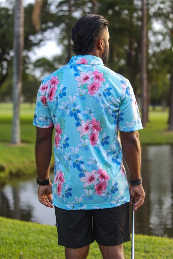 CA Funky Golf Shirt | Blue Floral - Image 2