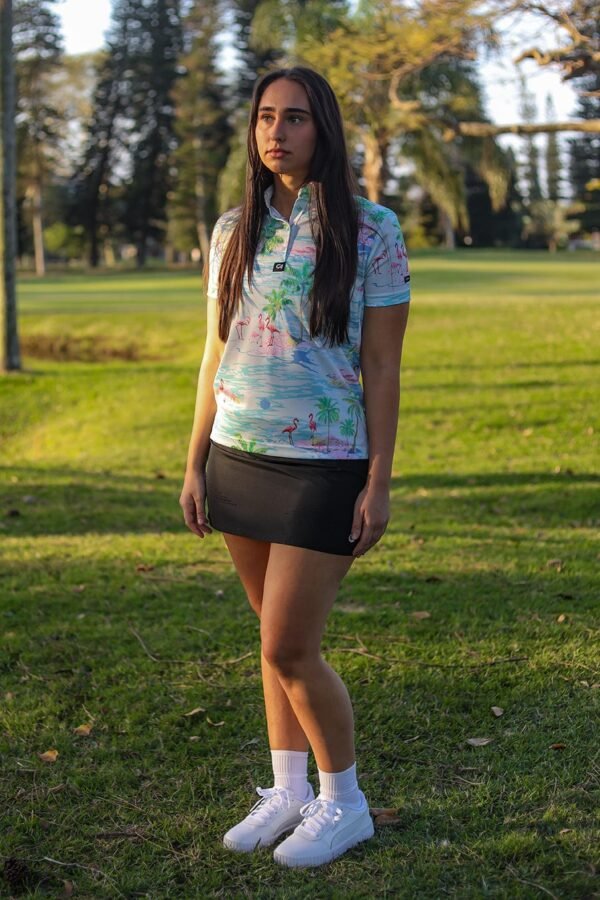 CA Ladies Funky Golf Shirt | Flamingo Island - Image 5