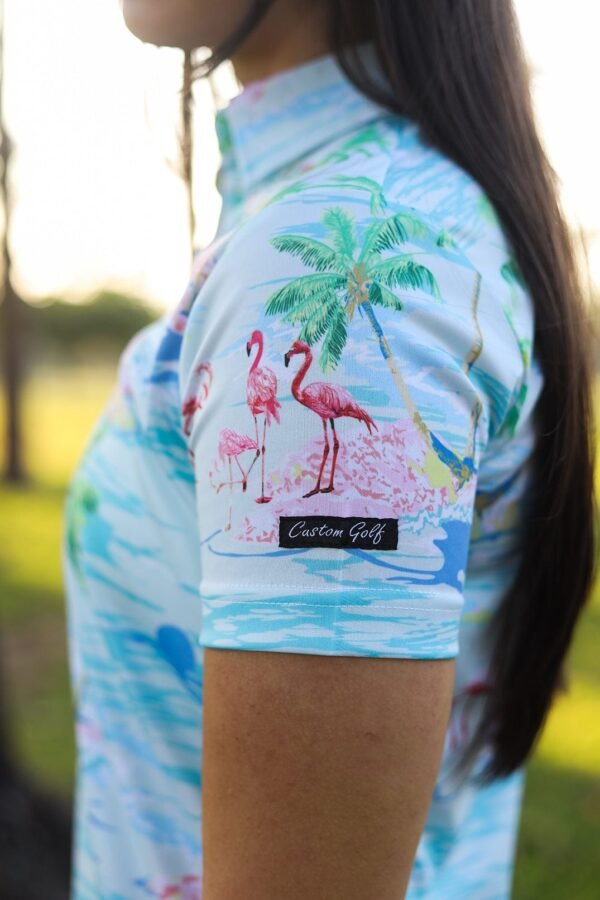 CA Ladies Funky Golf Shirt | Flamingo Island - Image 4