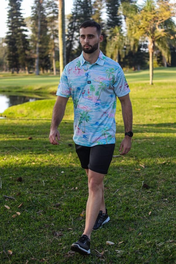 CA Funky Golf Shirt | Flamingo Island - Image 5