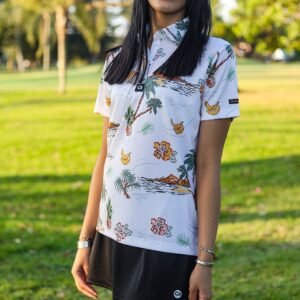 CA Ladies Funky Golf Shirt | Palm Tree Resort