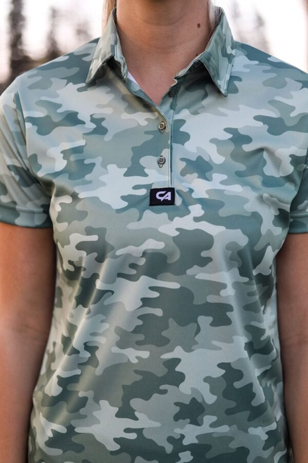 CA Ladies Funky Golf Shirt | Military Green - Image 4