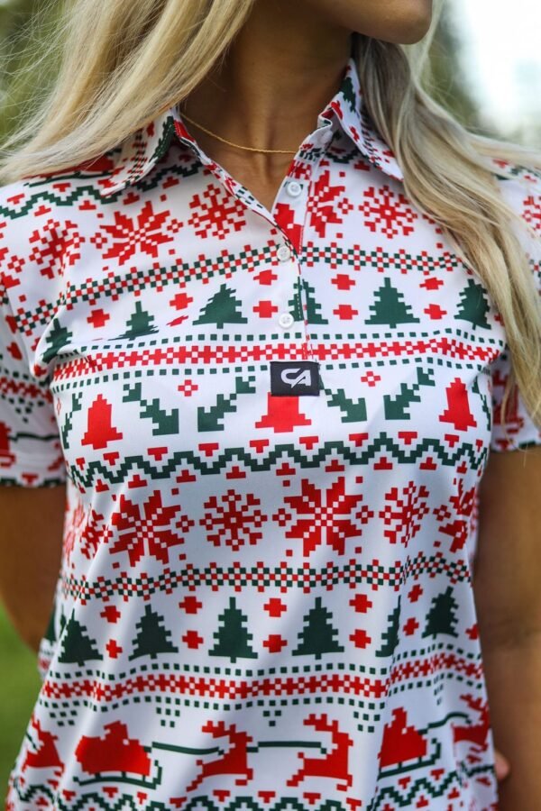 CA Ladies Funky Golf Shirt | Santa Is Coming - Image 6