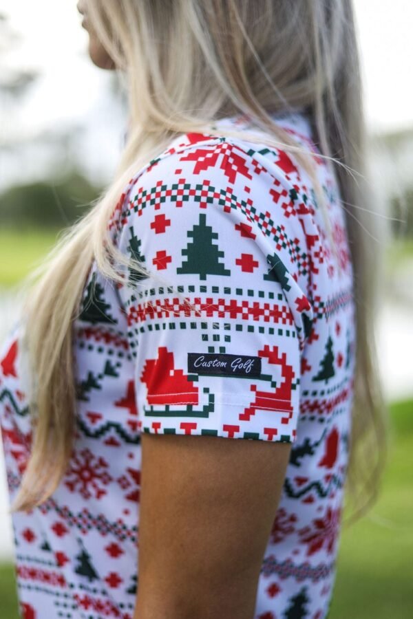 CA Ladies Funky Golf Shirt | Santa Is Coming - Image 4