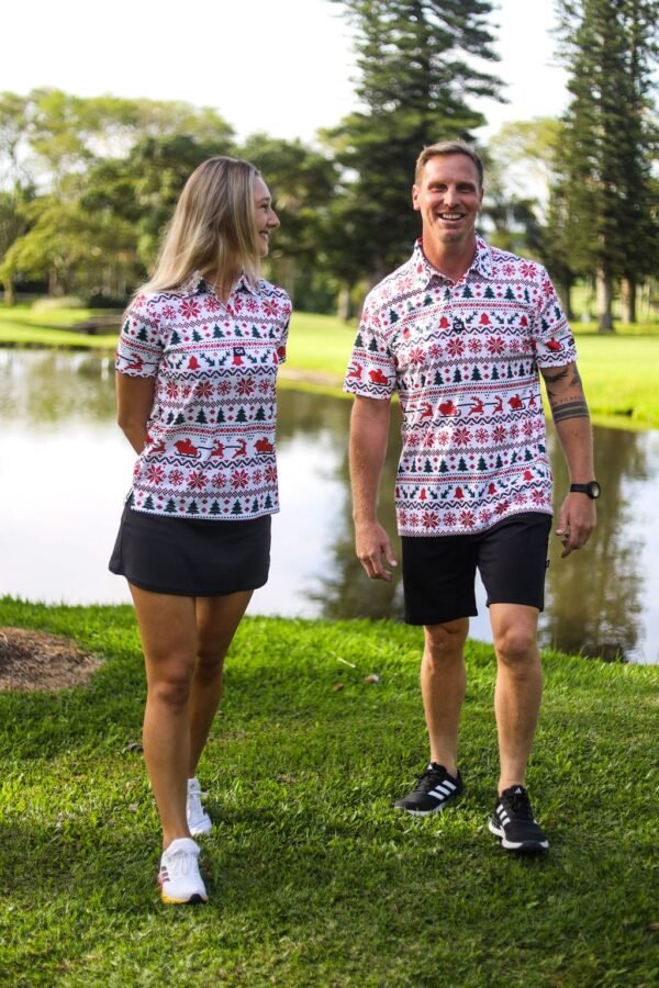 CA Funky Golf Shirt | Santa Is Coming - Image 2