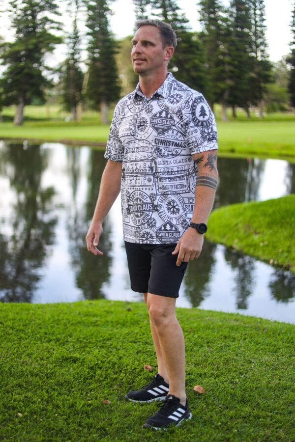 CA Funky Golf Shirt | Christmas Stamps - Image 6