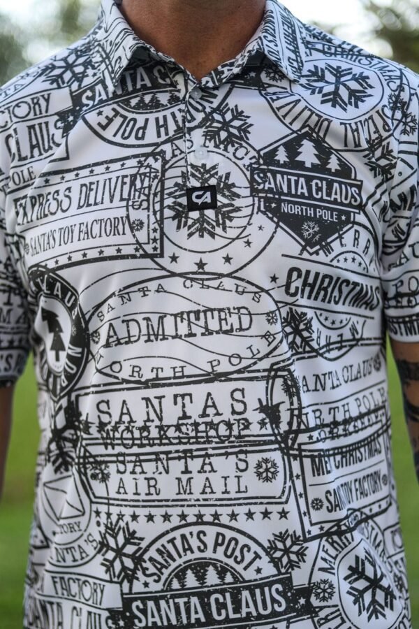 CA Funky Golf Shirt | Christmas Stamps - Image 3