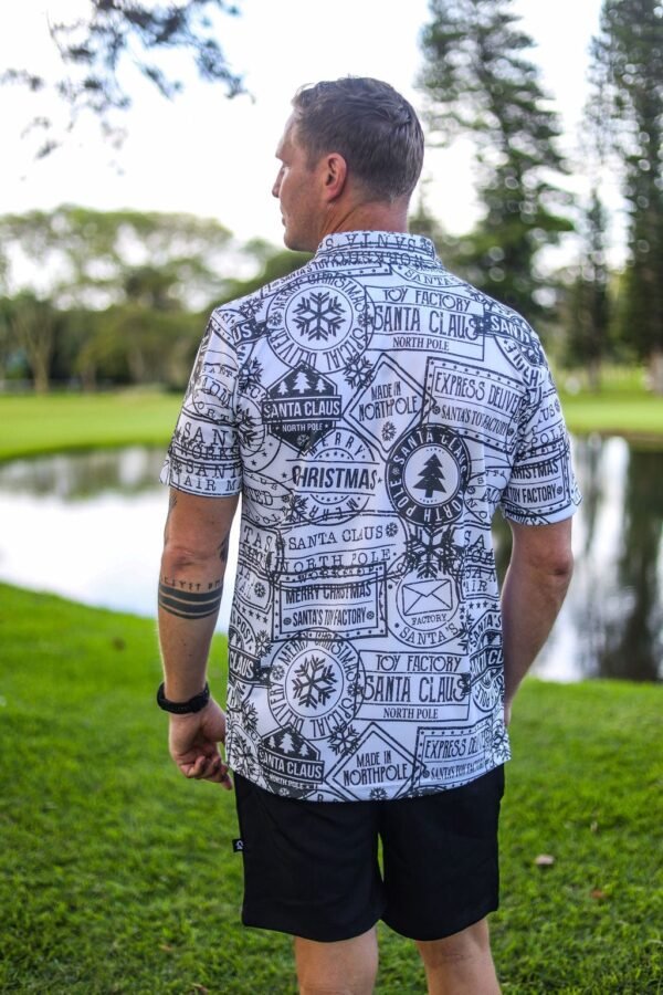 CA Funky Golf Shirt | Christmas Stamps - Image 4