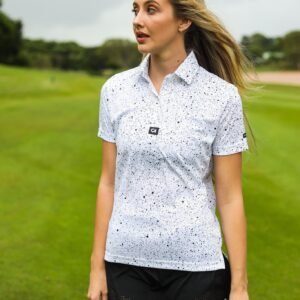 CA Ladies Funky Golf Shirt | Ink Splatter