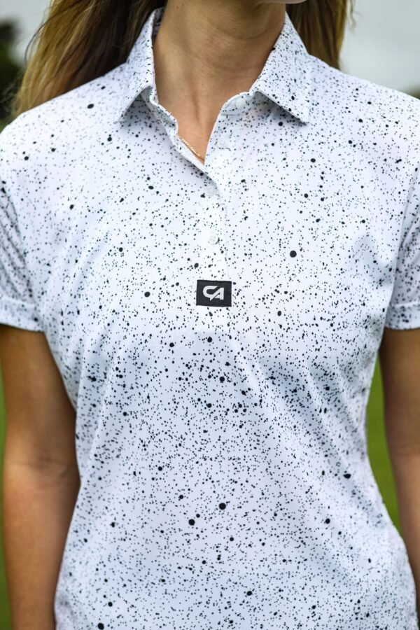 CA Ladies Funky Golf Shirt | Ink Splatter - Image 6