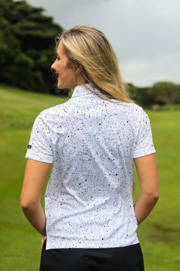 CA Ladies Funky Golf Shirt | Ink Splatter - Image 3