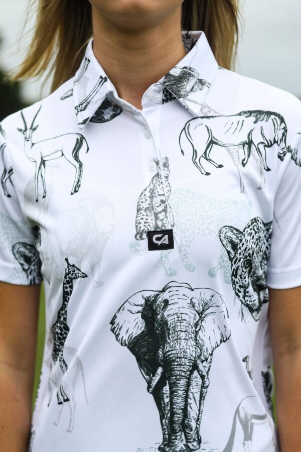 CA Ladies Funky Golf Shirt | Wild Animals - Image 6