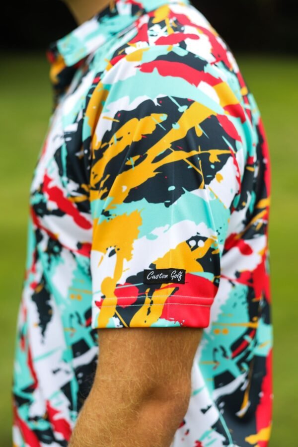 CA Funky Golf Shirt | Splashes & Smudges - Image 3