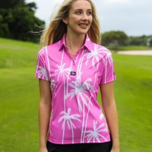 CA Ladies Funky Golf Shirt | Pink Tropics