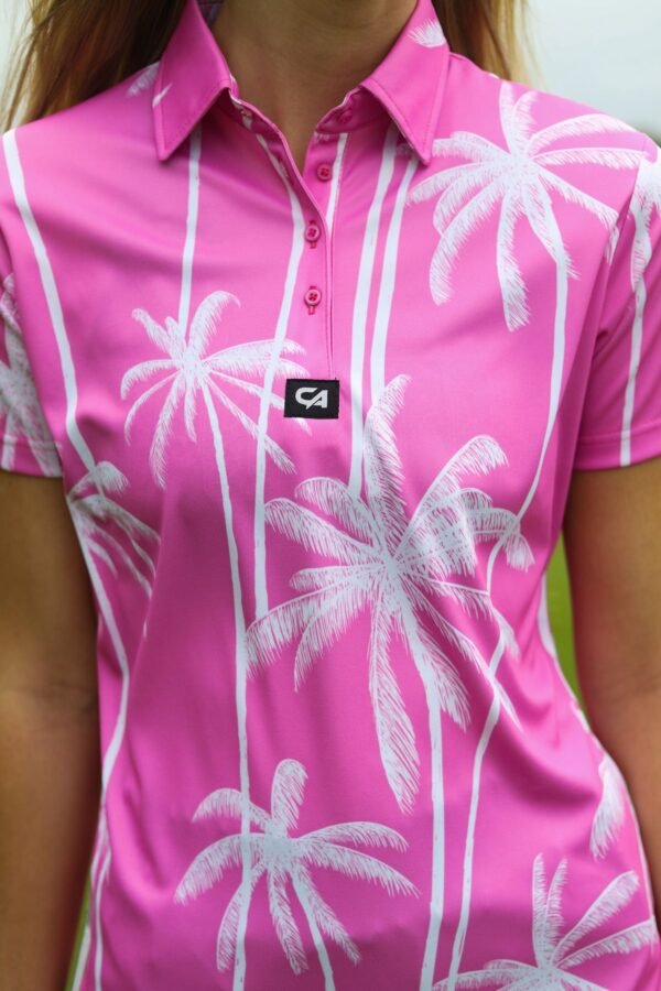 CA Ladies Funky Golf Shirt | Pink Tropics - Image 6