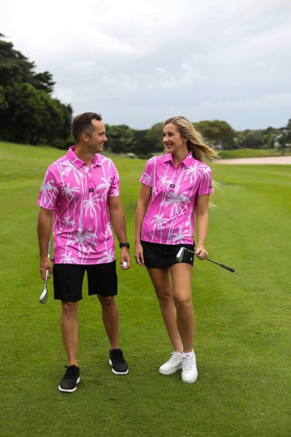 CA Ladies Funky Golf Shirt | Pink Tropics - Image 2