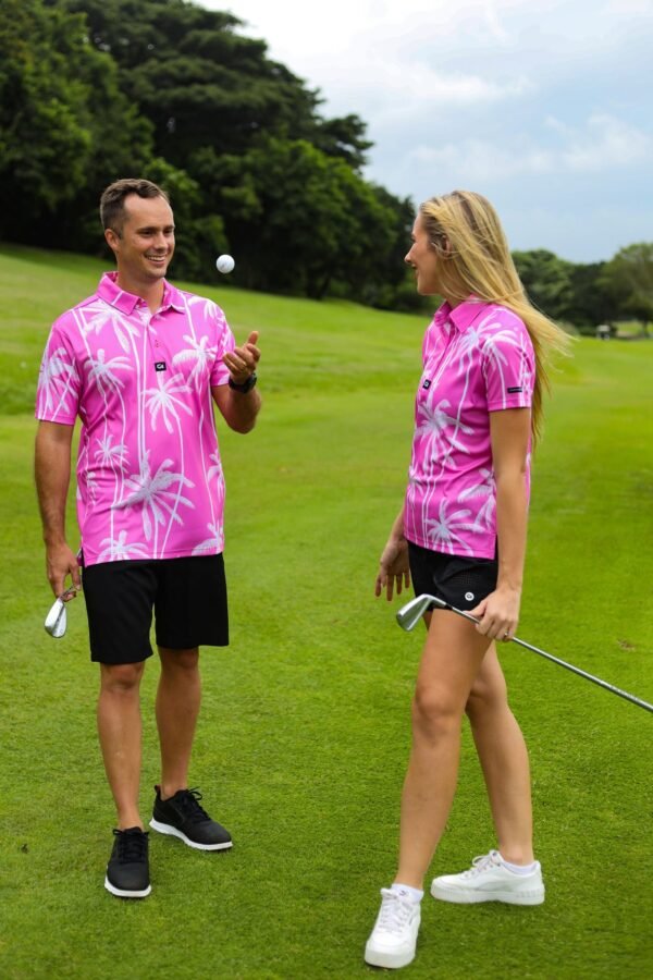 CA Funky Golf Shirt | Pink Tropics - Image 2
