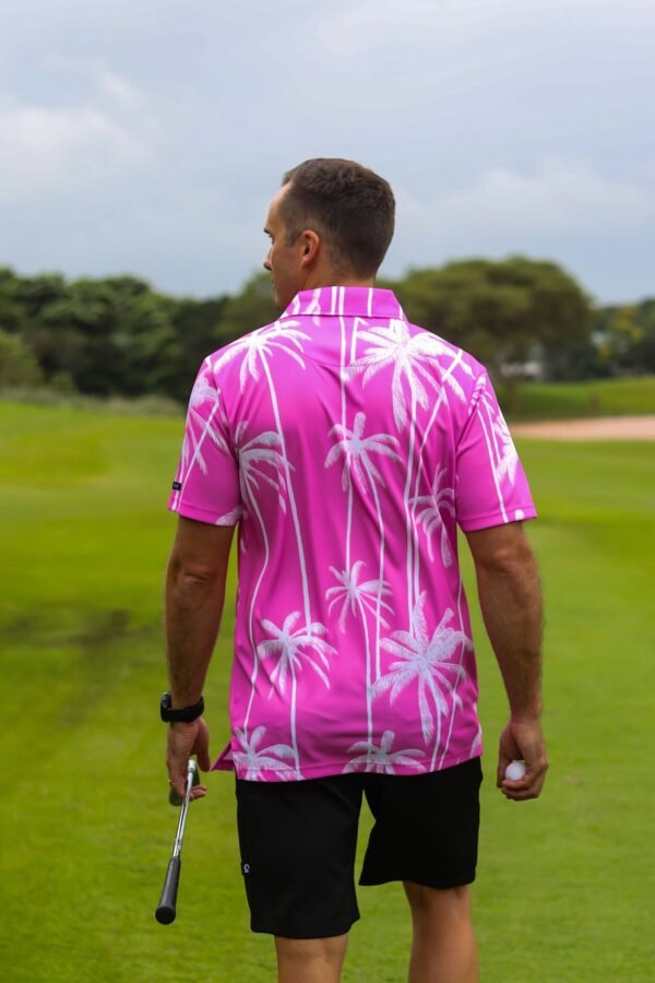 CA Funky Golf Shirt | Pink Tropics - Image 3