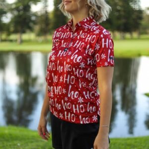 CA Ladies Funky Golf Shirt | Frosty Christmas