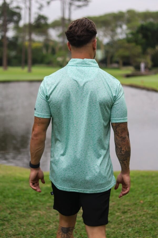 CA Funky Golf Shirt | Green Splatter - Image 3