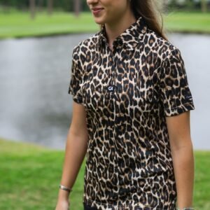 CA Ladies Funky Golf Shirt | Leopard Print