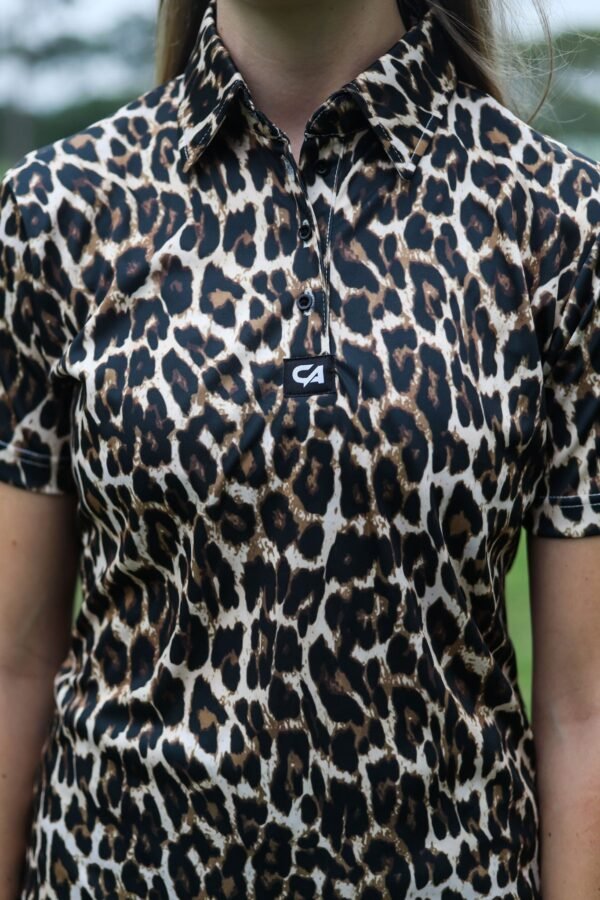 CA Ladies Funky Golf Shirt | Leopard Print - Image 2