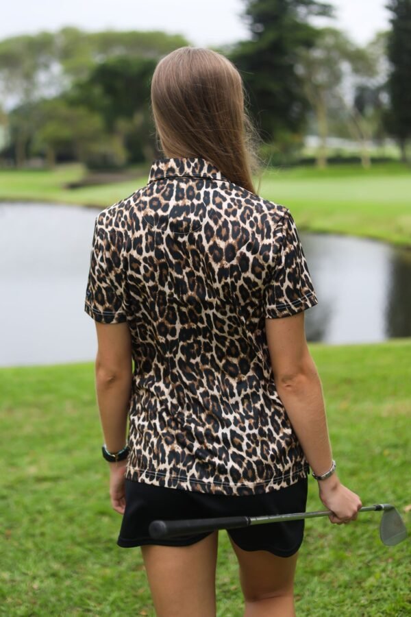 CA Ladies Funky Golf Shirt | Leopard Print - Image 5