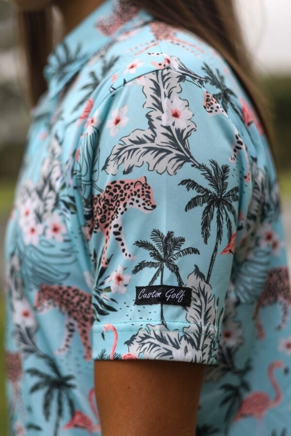 CA Ladies Funky Golf Shirt | Tropical Turquoise - Image 3