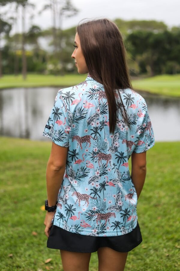 CA Ladies Funky Golf Shirt | Tropical Turquoise - Image 2