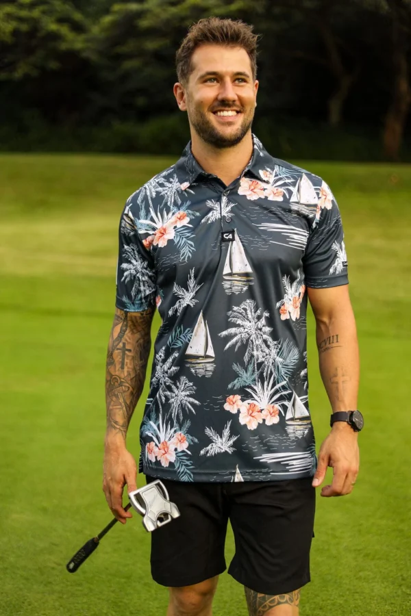 CA Funky Golf Shirt | Let's Go Sailing