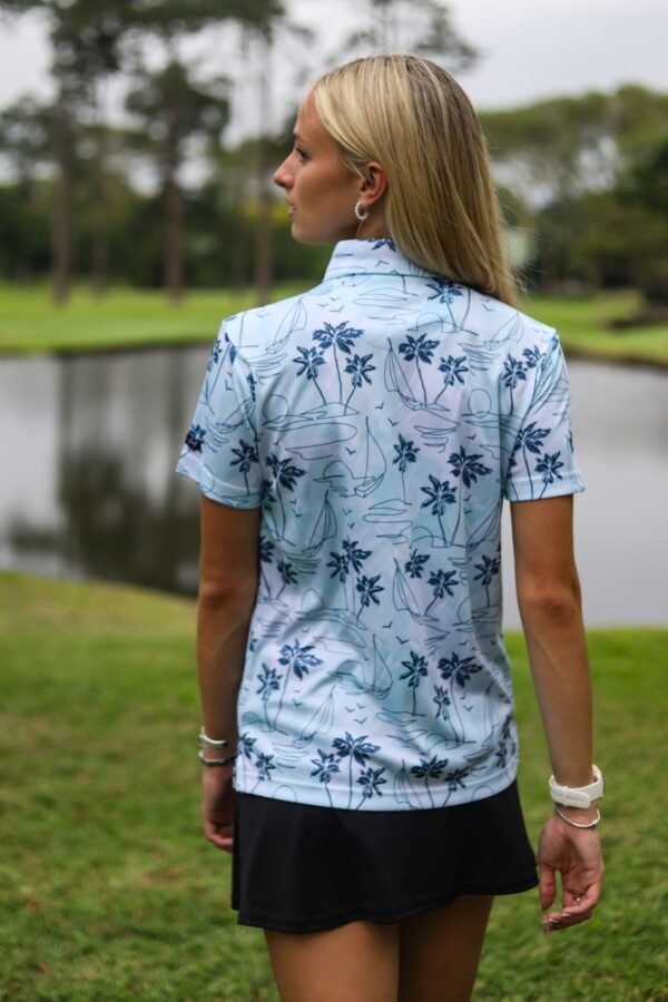 CA Ladies Funky Golf Shirt | Island Lines - Image 2