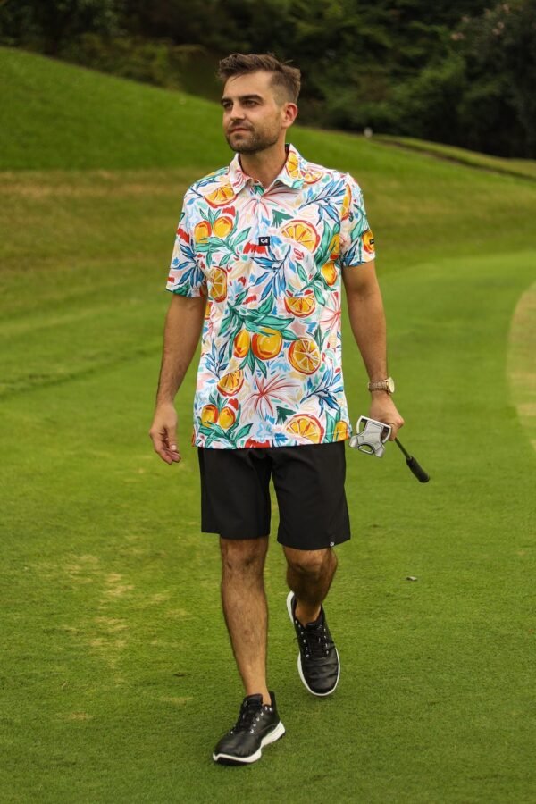 CA Funky Golf Shirt | Abstract Oranges - Image 2