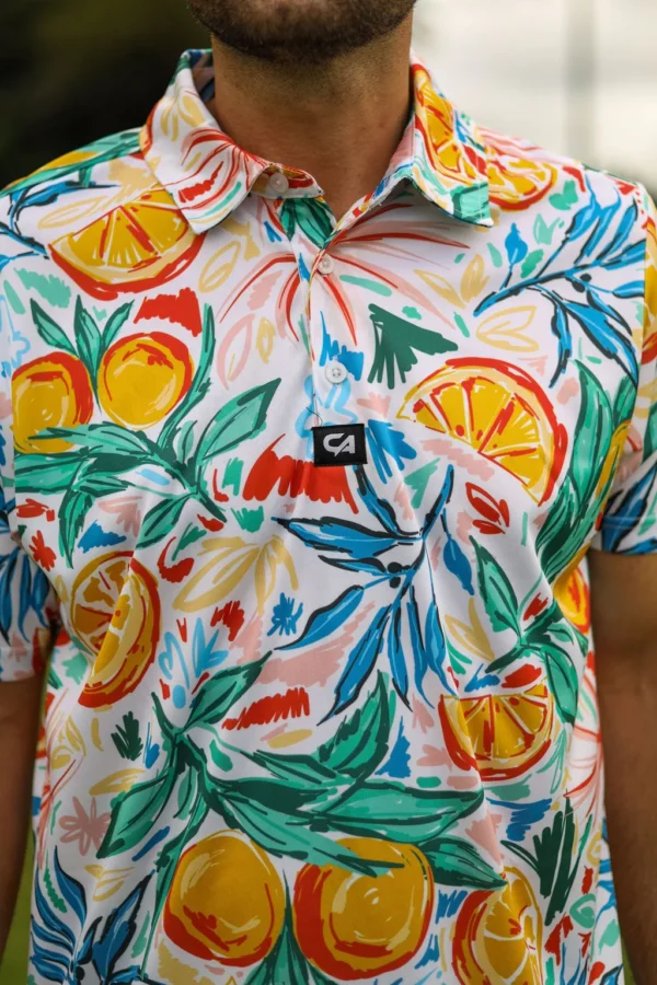 CA Funky Golf Shirt | Abstract Oranges - Image 5