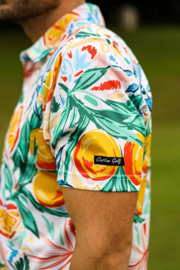 CA Funky Golf Shirt | Abstract Oranges - Image 4