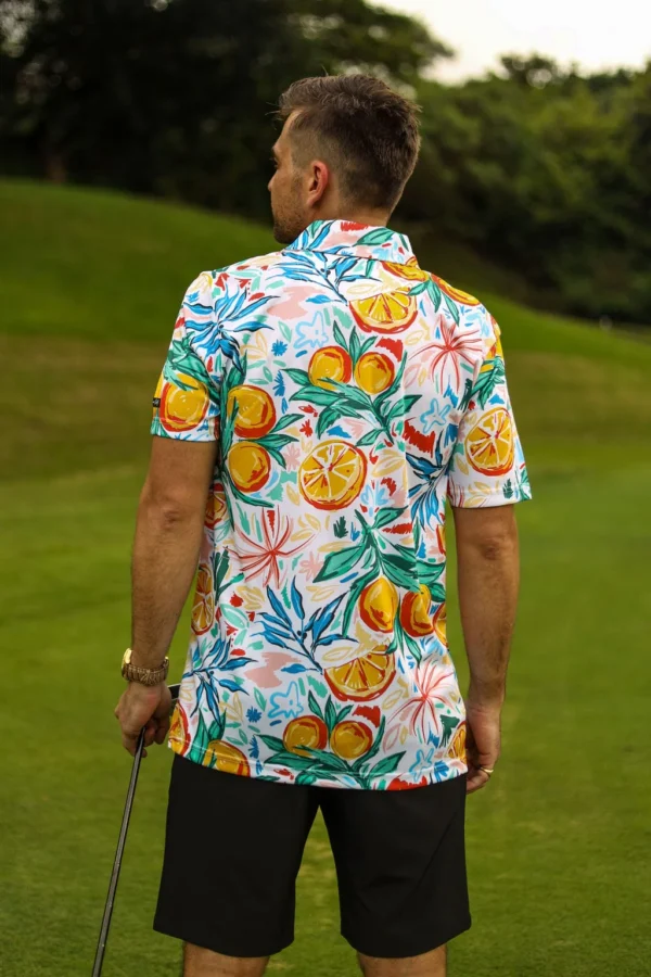 CA Funky Golf Shirt | Abstract Oranges - Image 3