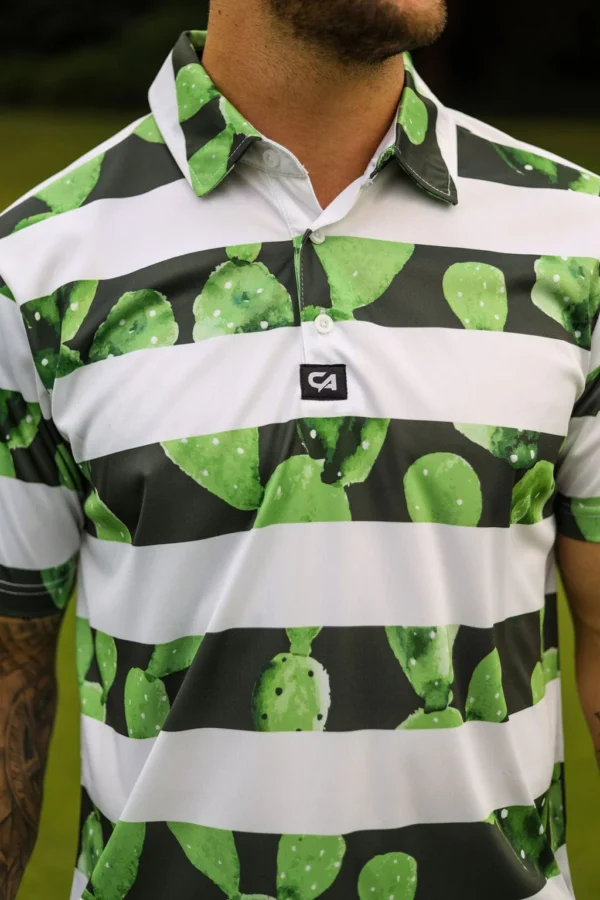 CA Funky Golf Shirt | Cactus Stripes - Image 5