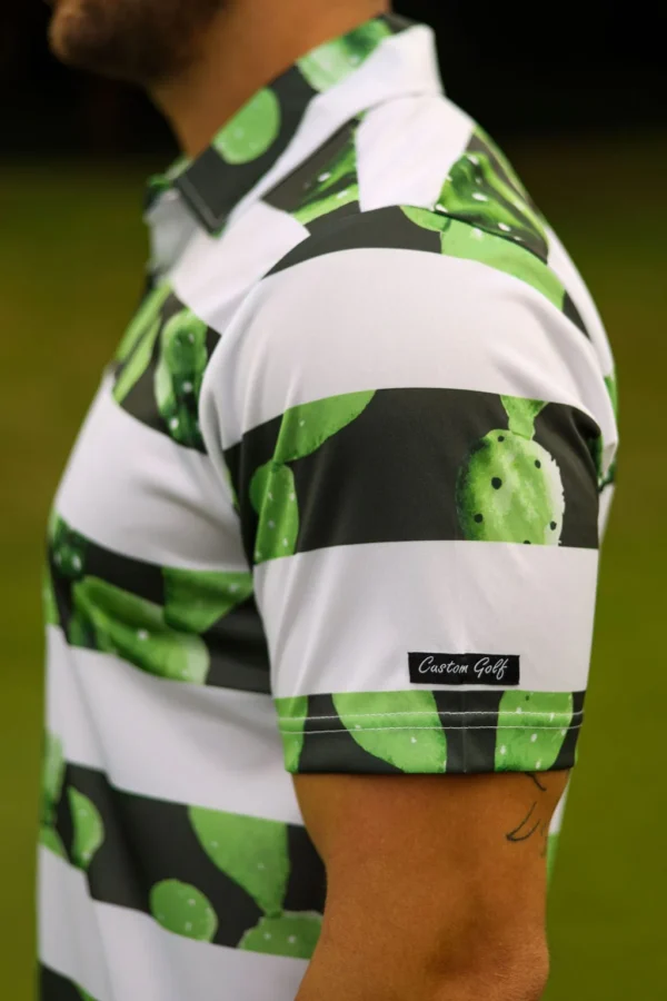 CA Funky Golf Shirt | Cactus Stripes - Image 4