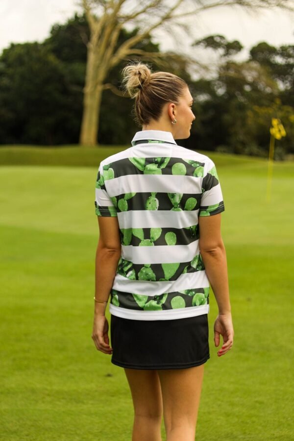 CA Ladies Funky Golf Shirt | Cactus Stripes - Image 4