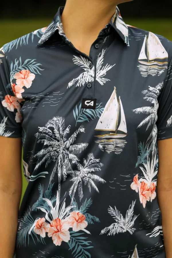 CA Ladies Funky Golf Shirt | Let's Go Sailing - Image 5
