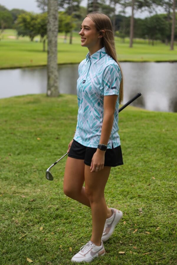 CA Ladies Funky Golf Shirt | Painted Ferns - Image 5