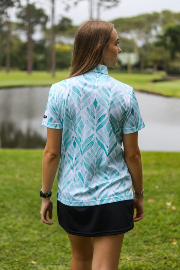 CA Ladies Funky Golf Shirt | Painted Ferns - Image 3