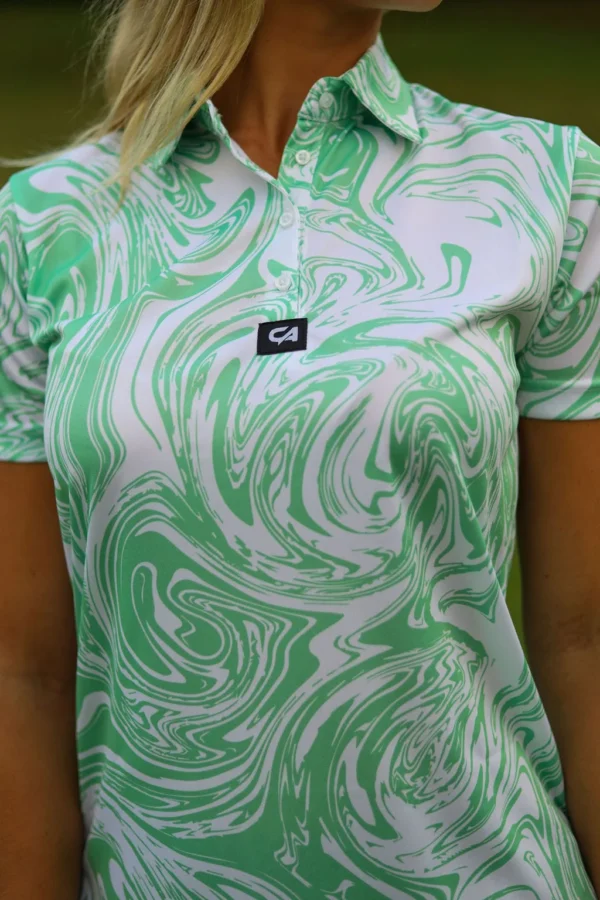 CA Ladies Funky Golf Shirt | Mint Twirl - Image 5