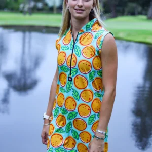 CA Funky Golf Dress | Turquoise Oranges
