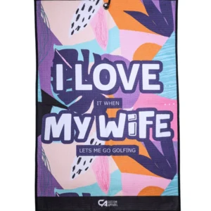 CA Waffle Golf Towels | I Love My Wife